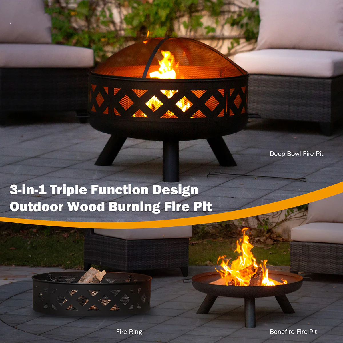 Triple Function Outdoor Fire Pit - Image 21