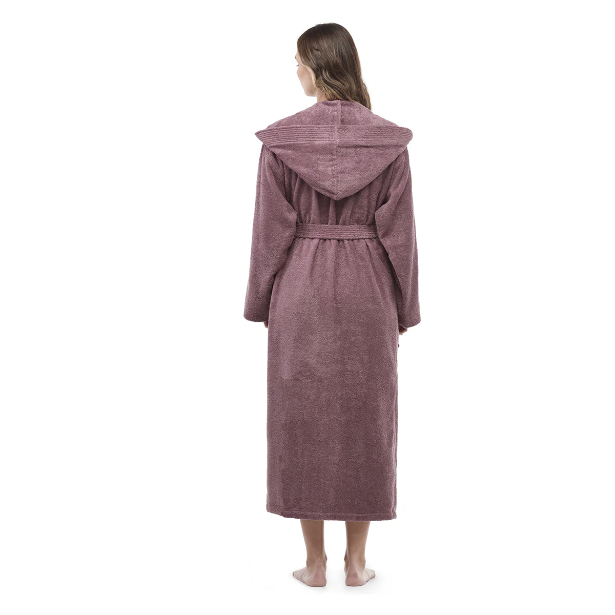 Turkish Cotton Mid-Calf Length Hooded Bathrobe - Image 12