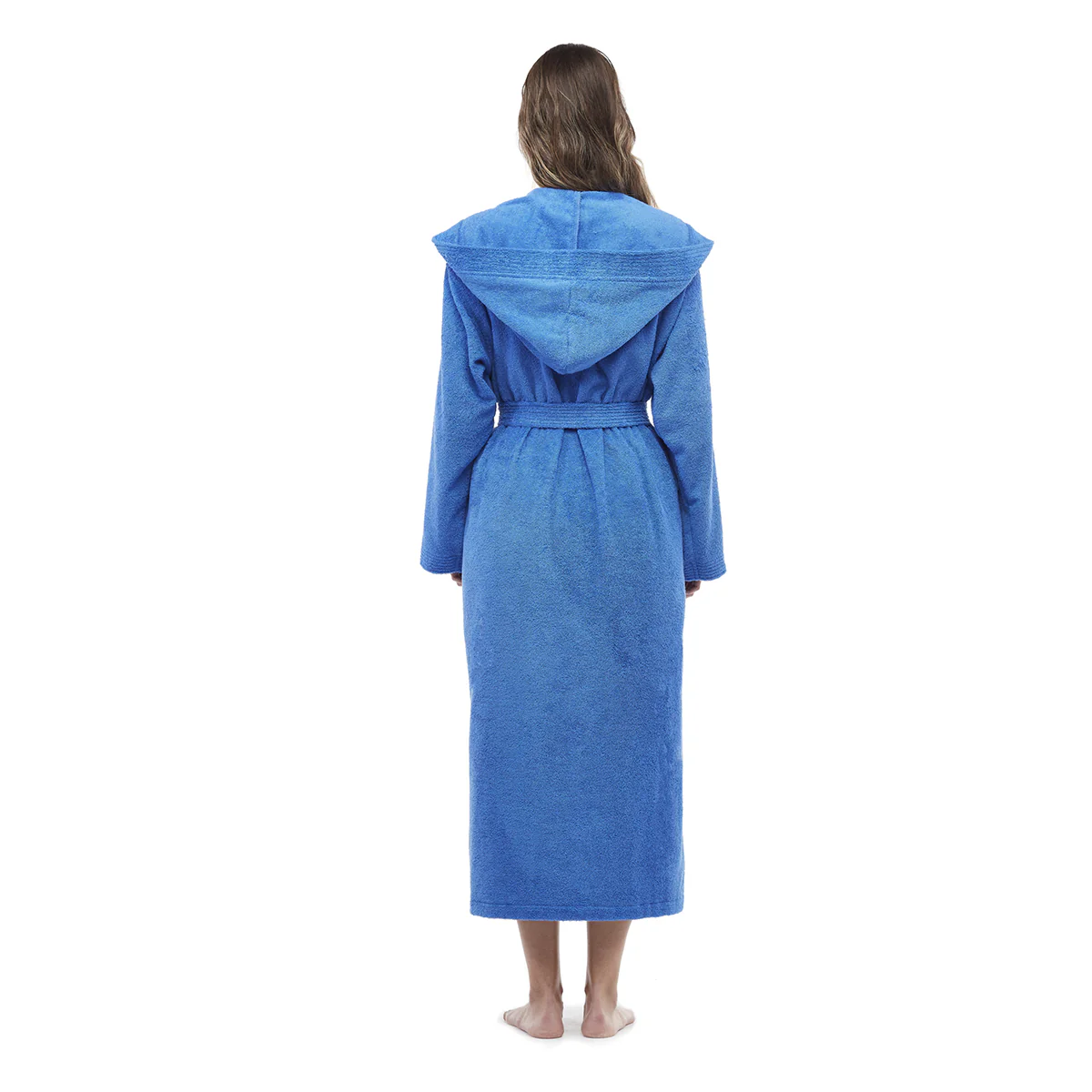 Turkish Cotton Mid-Calf Length Hooded Bathrobe - Image 13