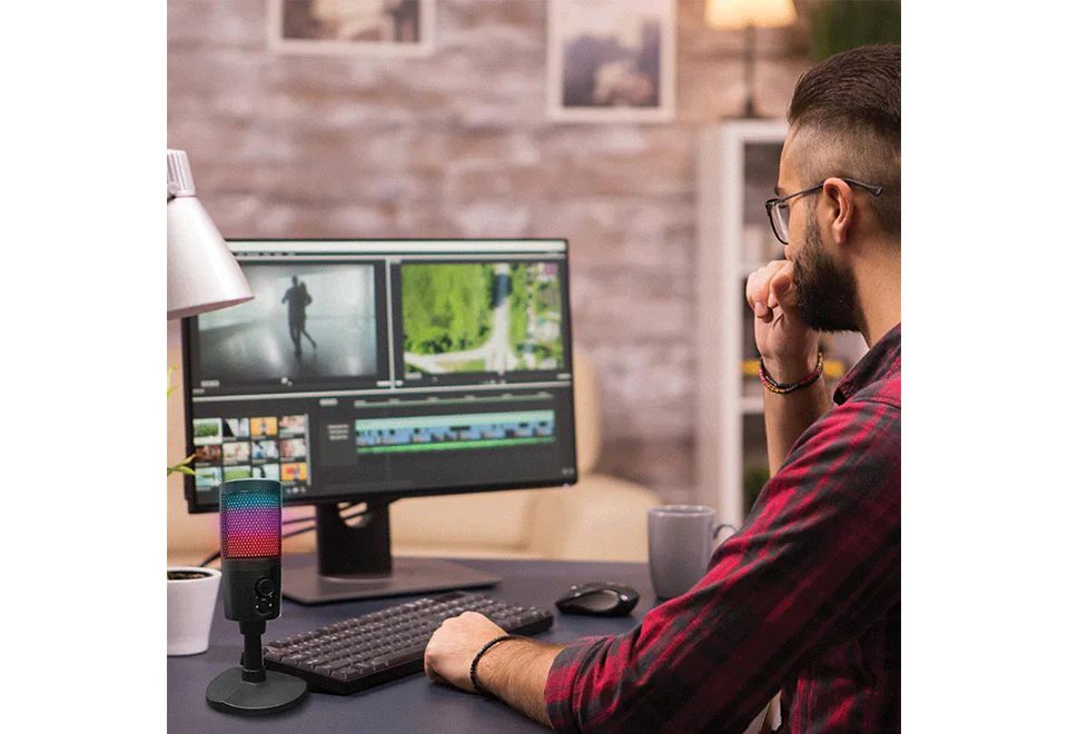 USB Gaming and Streaming Microphone with RGB Lighting - Image 2