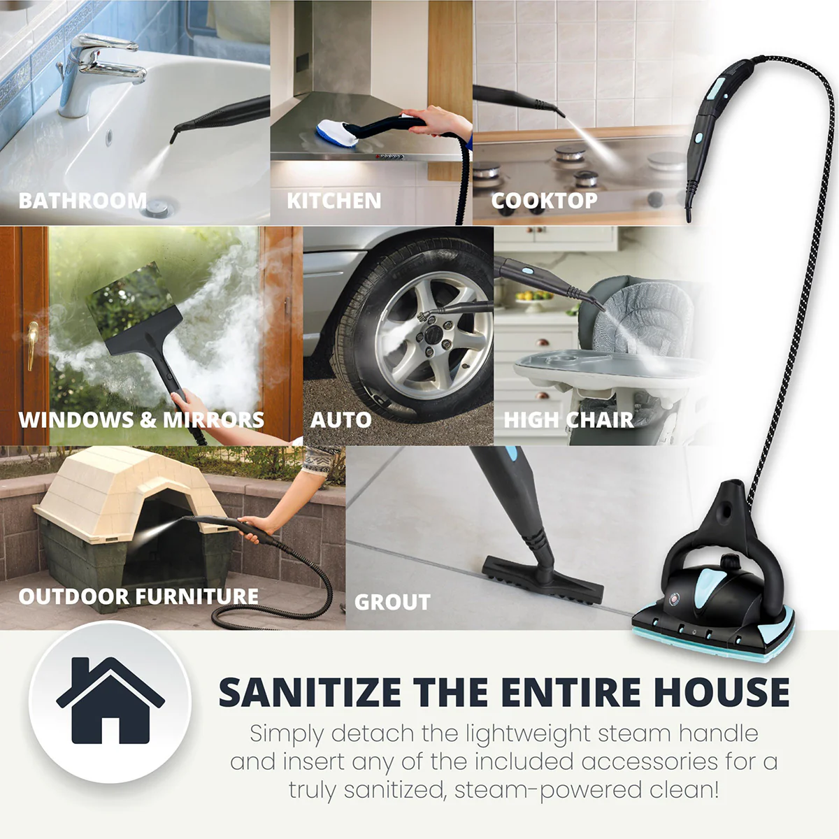 Vapour Pro 18-Piece All-in-One Hybrid Steam Mop and Steam Cleaner - Image 3