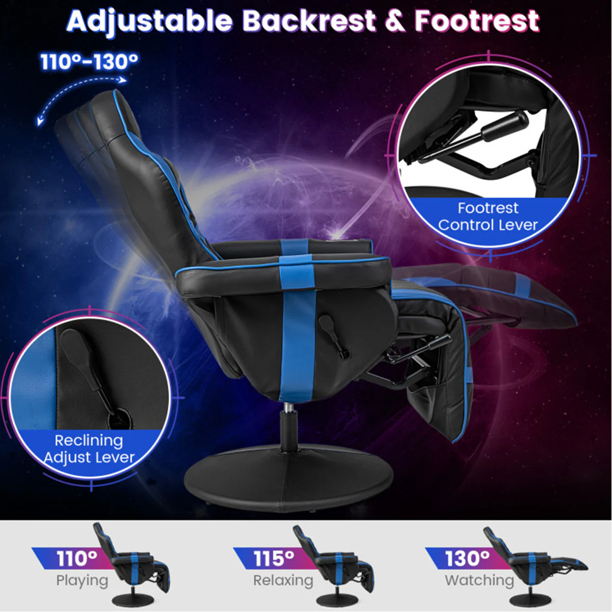 Video Gaming Massage Recliner Chair - Image 39