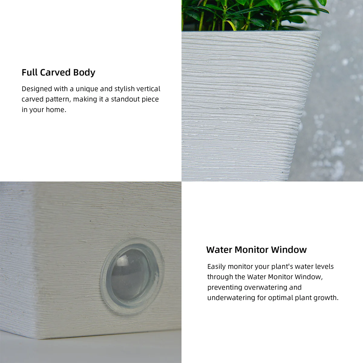 Wall Hanging Self-Watering Pot System for Indoor Plants (Set of 3) - Image 6