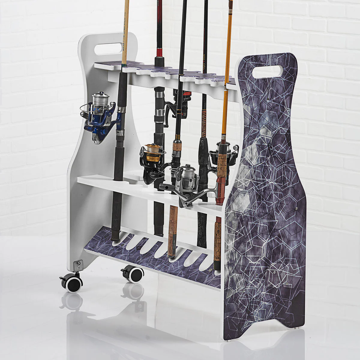 Waterproof Rolling 16 Fishing Rod Rack