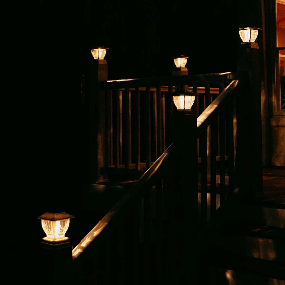 Wave Style Solar Powered Post Lights (Set of 4) - Image 13