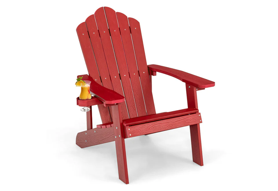 Weather Resistant Outdoor Adirondack Chair with Cup Holder - Image 15