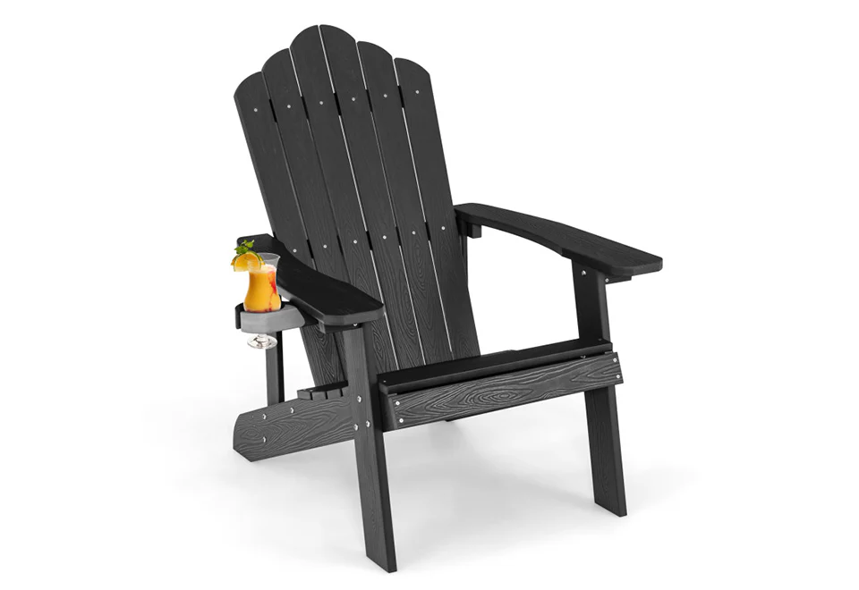 Weather Resistant Outdoor Adirondack Chair with Cup Holder - Image 16