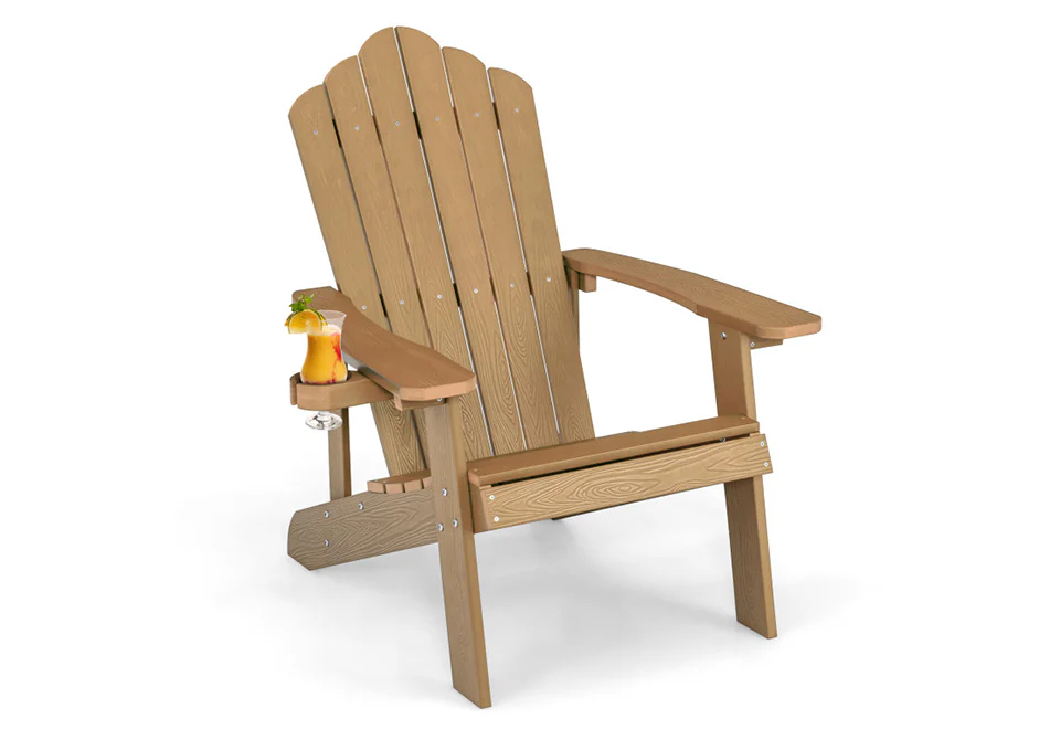 Weather Resistant Outdoor Adirondack Chair with Cup Holder - Image 17