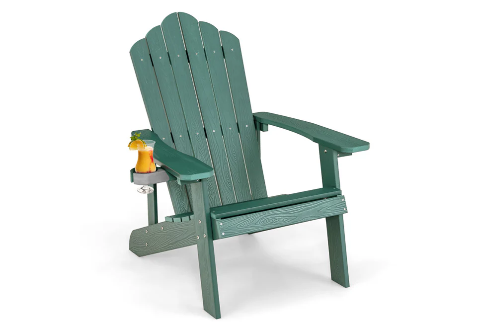Weather Resistant Outdoor Adirondack Chair with Cup Holder - Image 18