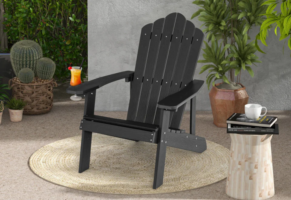 Weather Resistant Outdoor Adirondack Chair with Cup Holder - Image 2