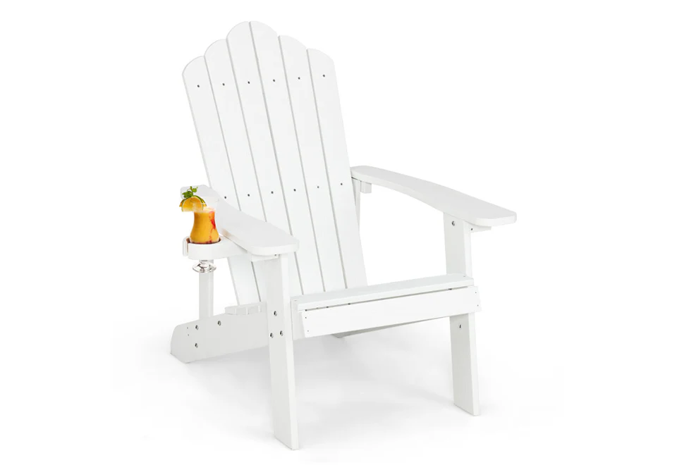 Weather Resistant Outdoor Adirondack Chair with Cup Holder - Image 22