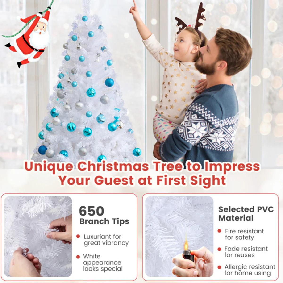 White Artificial Christmas Tree - Image 4