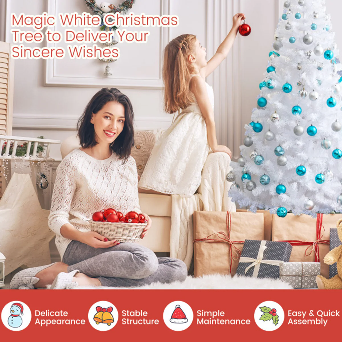 White Artificial Christmas Tree - Image 5
