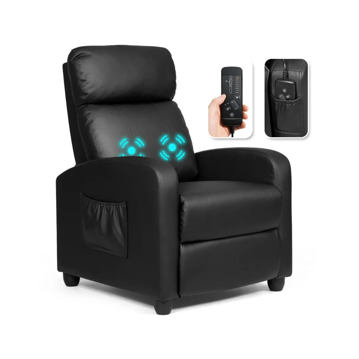 Wingback Massaging Recliner Chair - Image 36