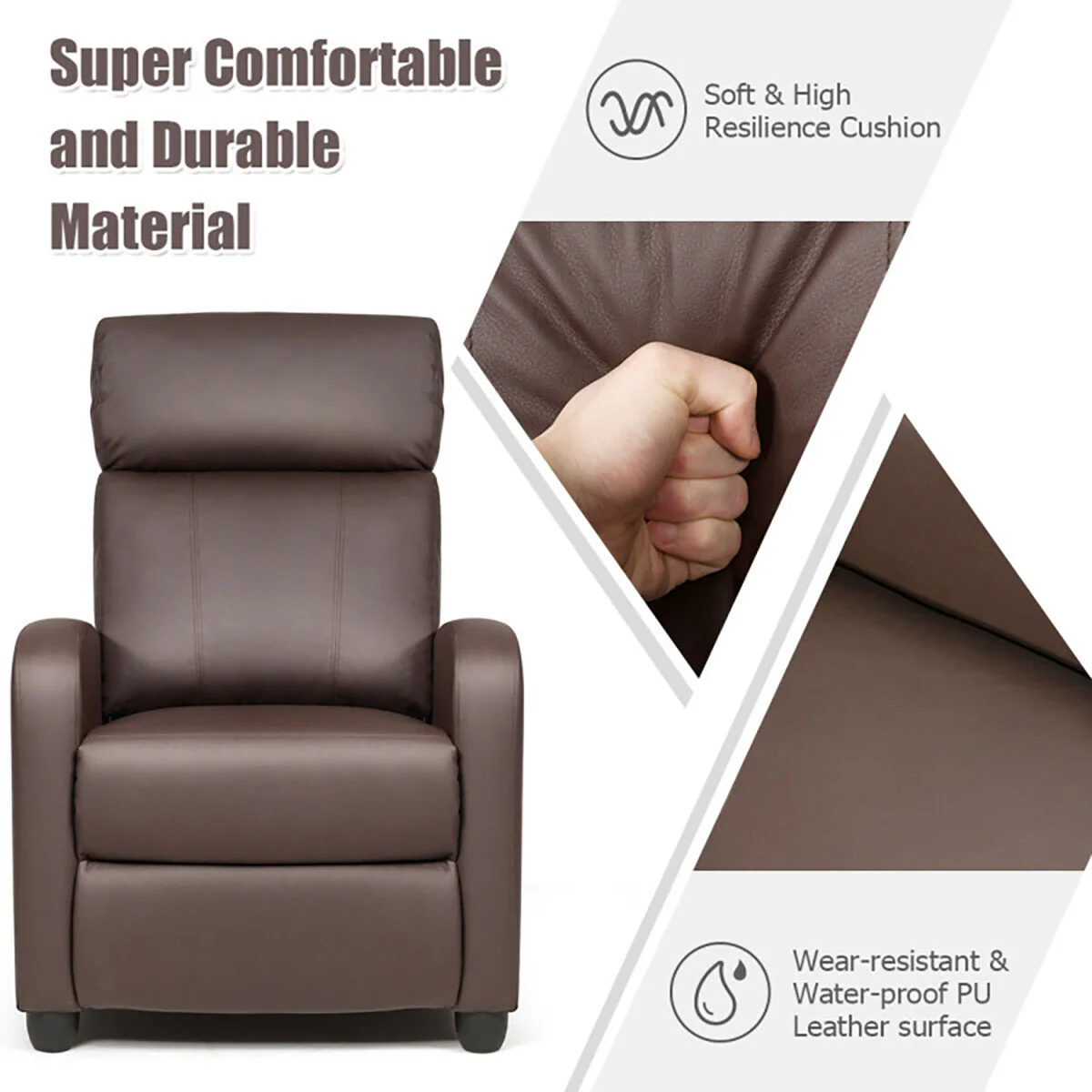 Wingback Massaging Recliner Chair - Image 7