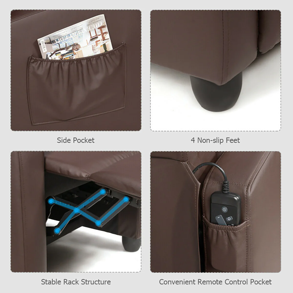 Wingback Massaging Recliner Chair - Image 8