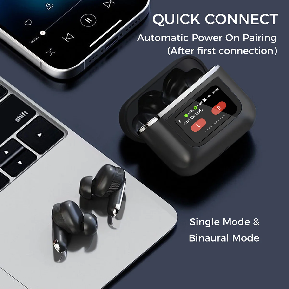 Wireless Earbuds with Touchscreen Smart Case - Image 5