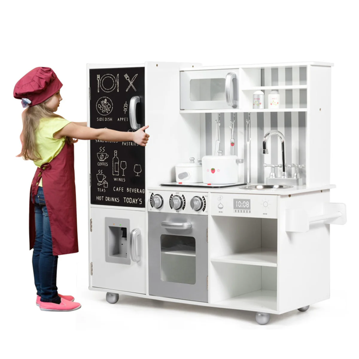 Wooden Pretend Play Kitchen with Sound - Image 2