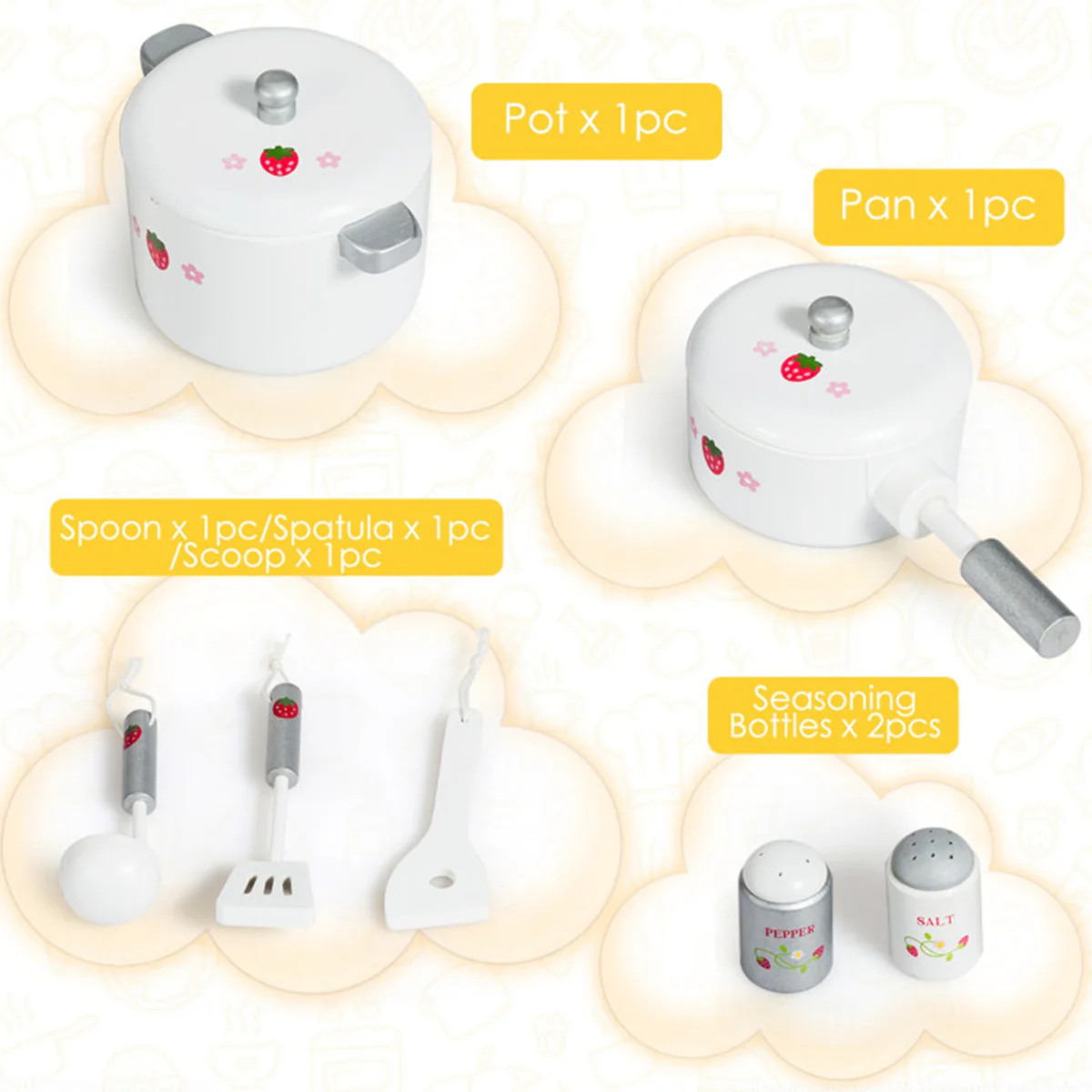 Wooden Pretend Play Kitchen with Sound - Image 8