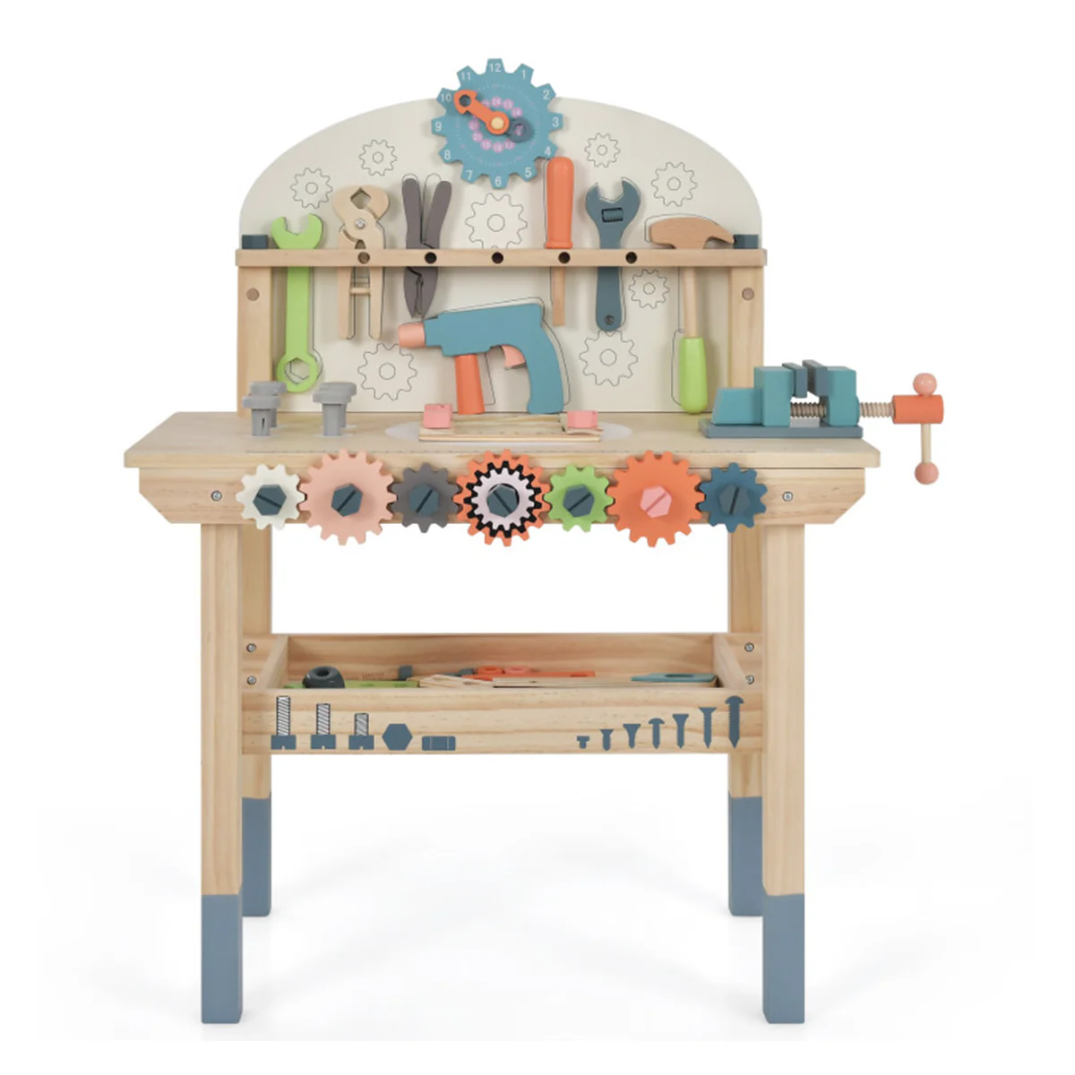 Wooden Pretend Play Workbench with Tools - Image 2