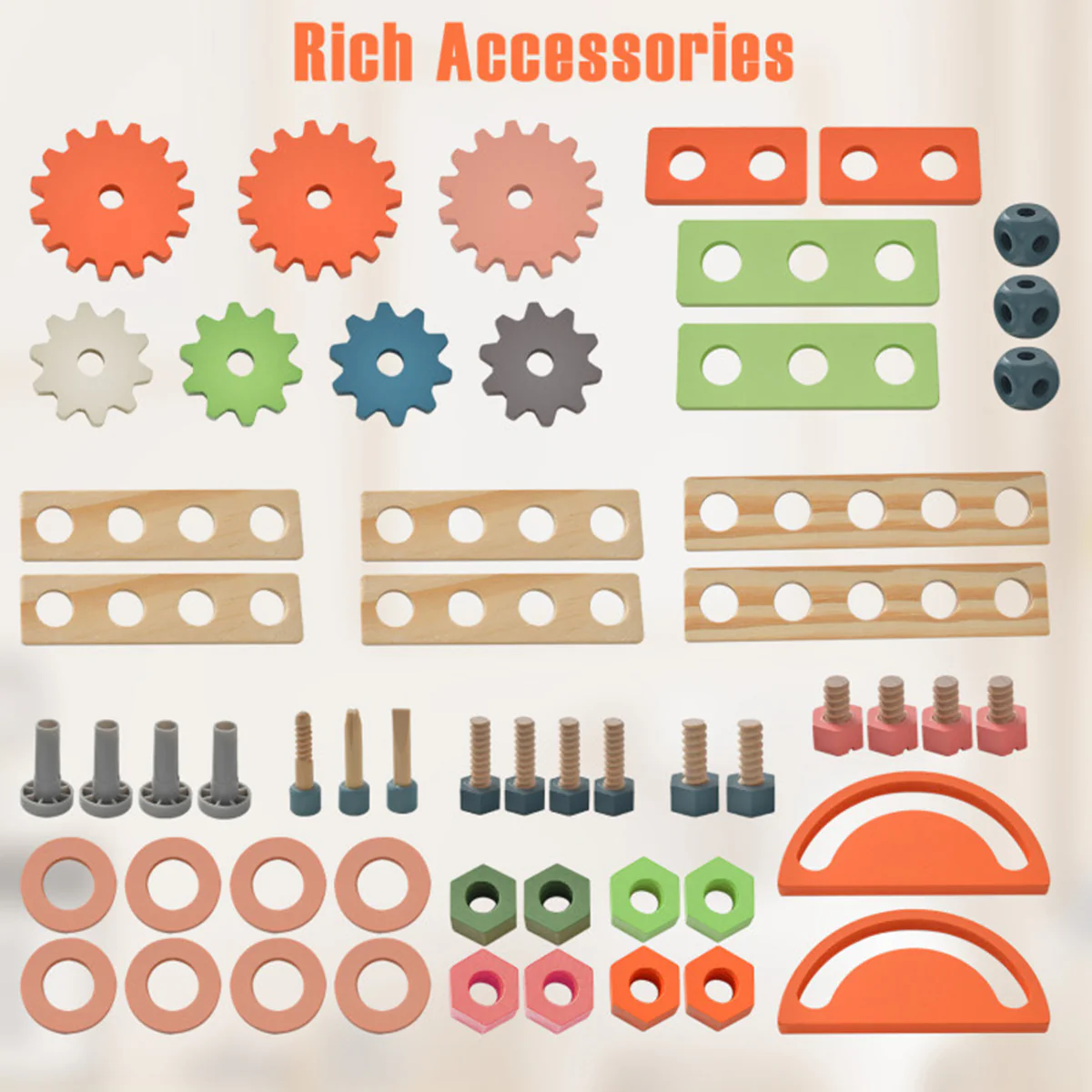 Wooden Pretend Play Workbench with Tools - Image 7