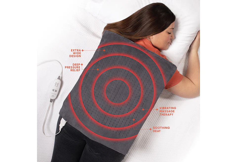XXL Wide Calming Heat™ Massaging Weighted Heating Pad by Sharper Image - Image 2